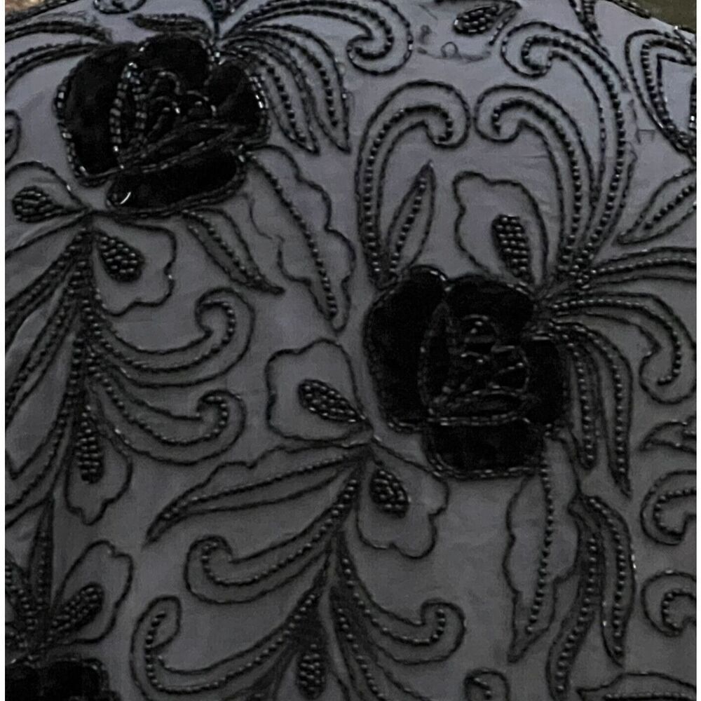 New With Tags Adrianna Papell 100% silk Beaded Evening Jacket Velvet Roses XL